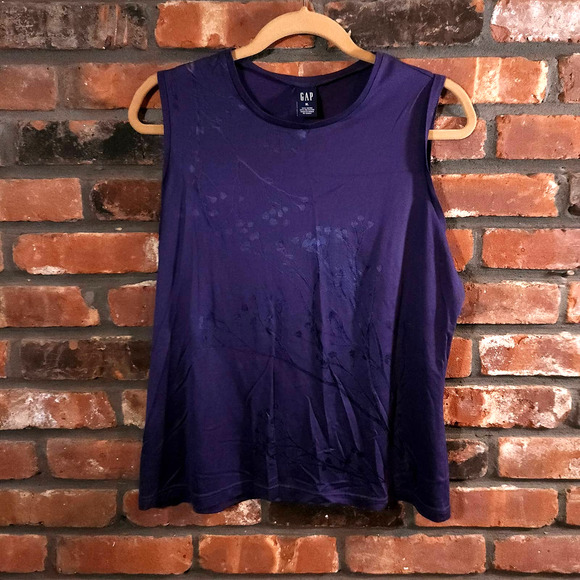 GAP Tops Vintage Gap Purple Semisheer Floral Tank Top Y2k 0s 2000s Feminine Womens Xl Poshmark